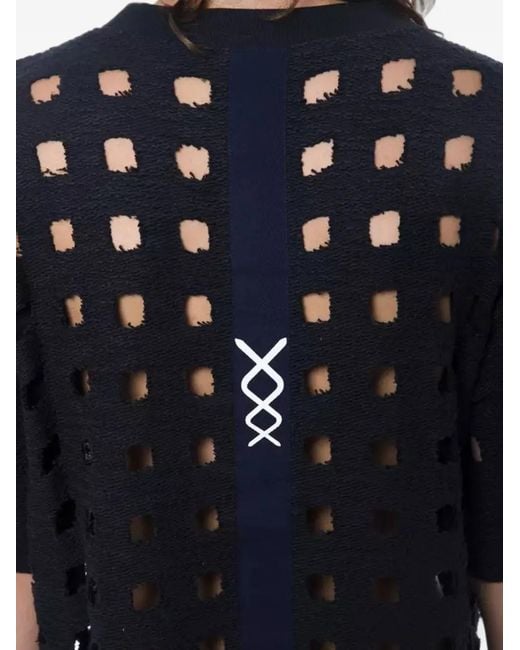 Nicolo' Beretta Black Cut-Out Grid-Pattern T-Shirt for men