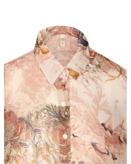 Yavi Pink Hemd mit Print