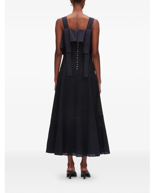 3.1 Phillip Lim Black Ruffled Broderie Midi Dress