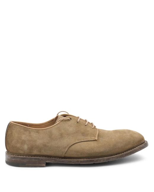 Premiata Brown Leather Derby Shoes for men