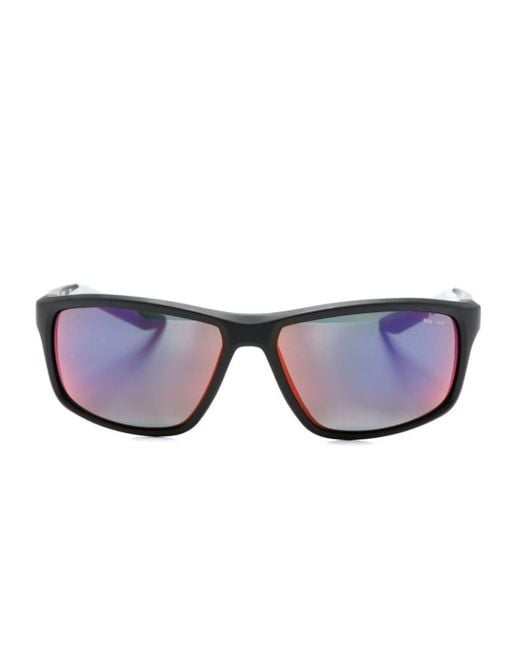 Nike Blue Adrenaline Biker-frame Sunglasses