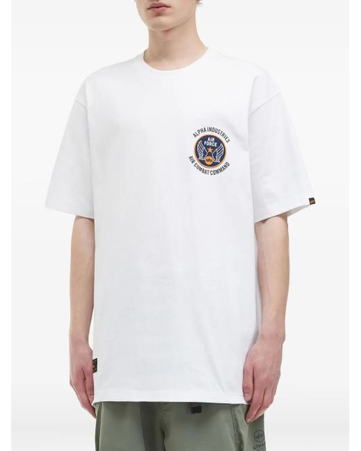 Alpha Industries White Air Force-Patch T-Shirt for men