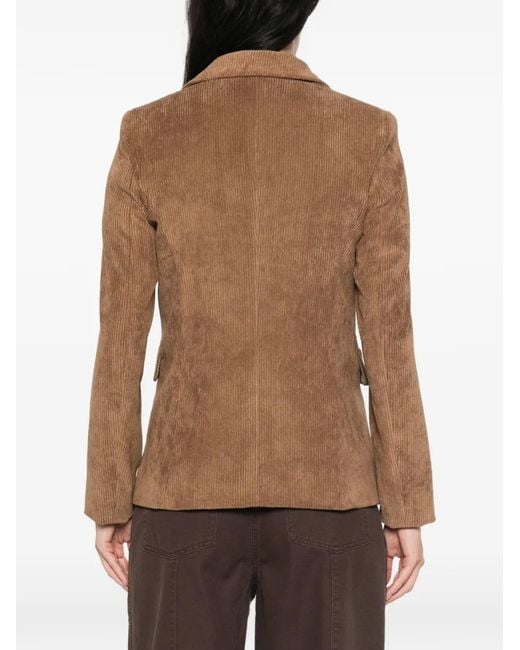Emme Brown Corduroy-Effect Blazer