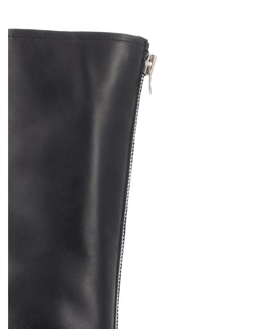 Moschino Black Zip Leather Boots