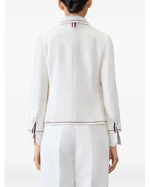 Thom Browne White Cashmere Blazer