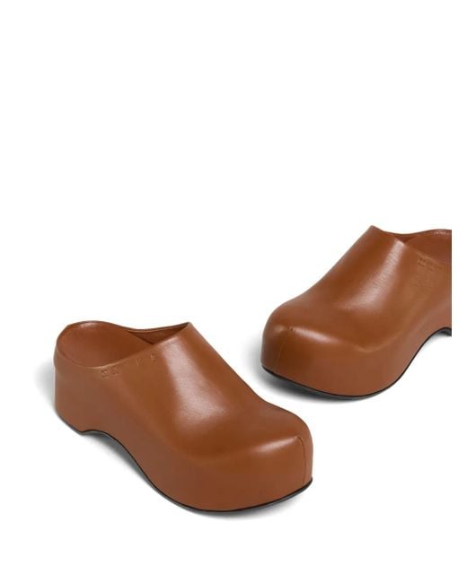 Marni Brown Clogs Mit Plateau