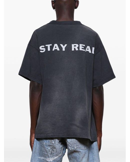 Camiseta Stay Real SAINT Mxxxxxx de hombre de color Black