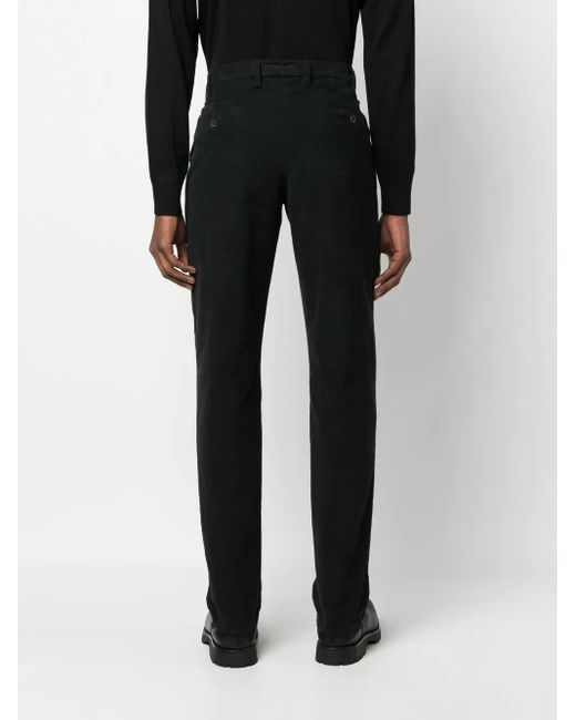Lardini Black Corduroy Straigh-Leg Trousers for men