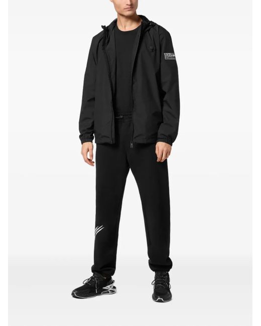 Philipp Plein Black Zip-Up Windbreaker Jacket for men