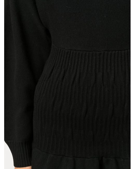 Maje Black Long-Sleeve Knitted Dress