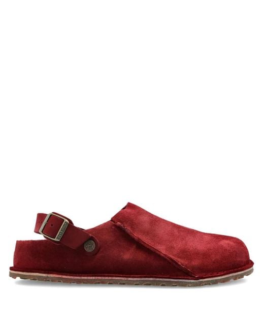 Birkenstock Red "Lutry Premium Suede" Suede Shoes