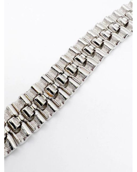 JENNIFER GIBSON JEWELLERY Gray Vintage Deco Style Crystal Tank Track Bracelet 1950s