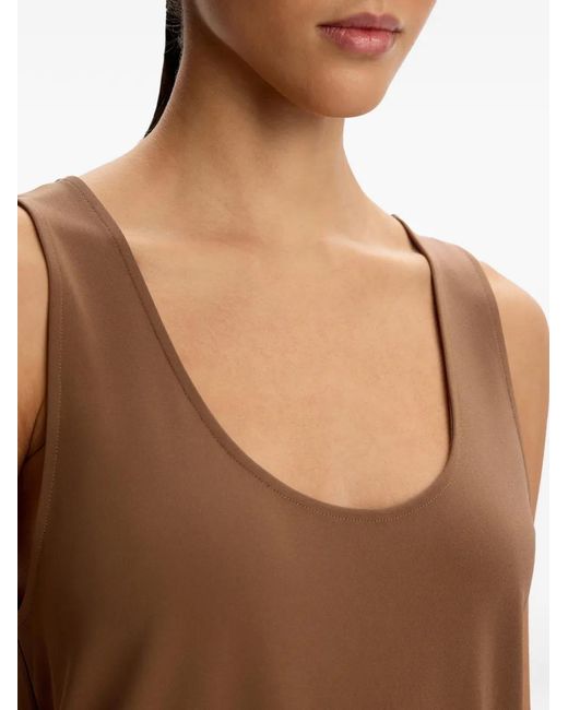 12 STOREEZ Brown Crepe Top