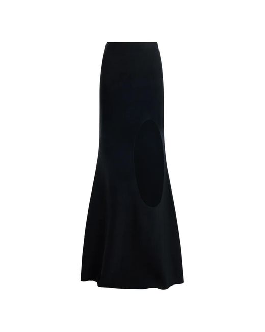 A.W.A.K.E. MODE Black Cut-Out Flared Maxi Skirt