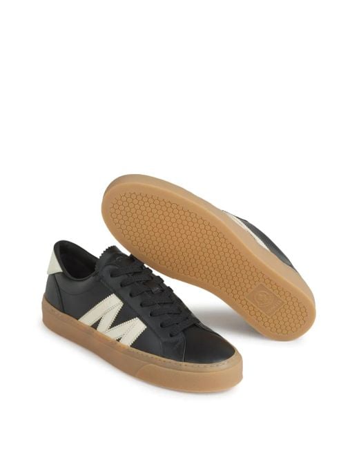 Moncler Monaco2 Leder und Nubuck -Turnschuhe. in Black für Herren