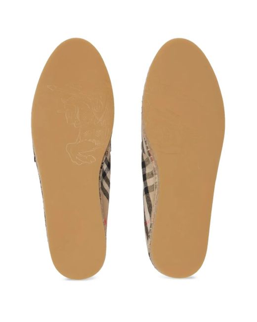 Burberry Brown Check Print Espadrille Sandals for men