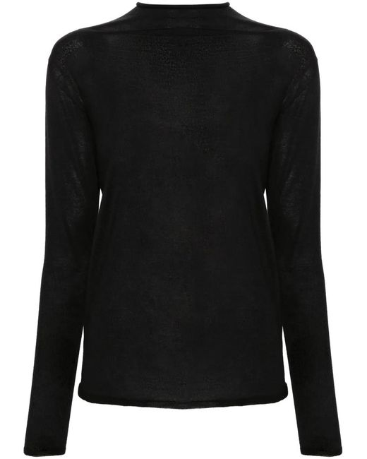 Fabiana Filippi Black V-Necj Fine-Knit Jumper