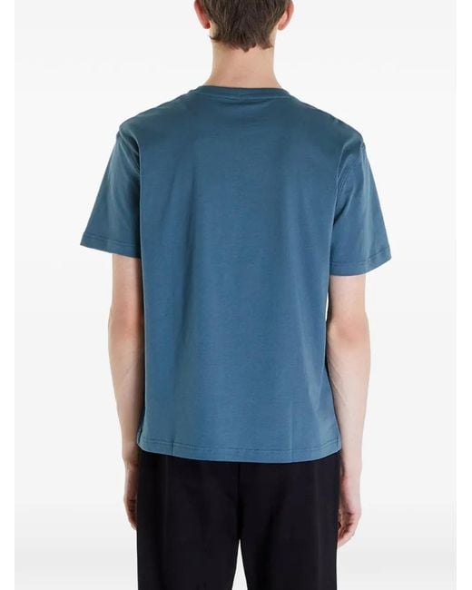 EA7 Blue Logo-Patch T-Shirt for men