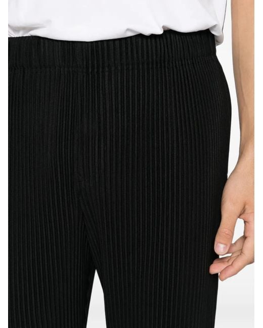 Homme Plissé Issey Miyake Black Pleated Trousers for men