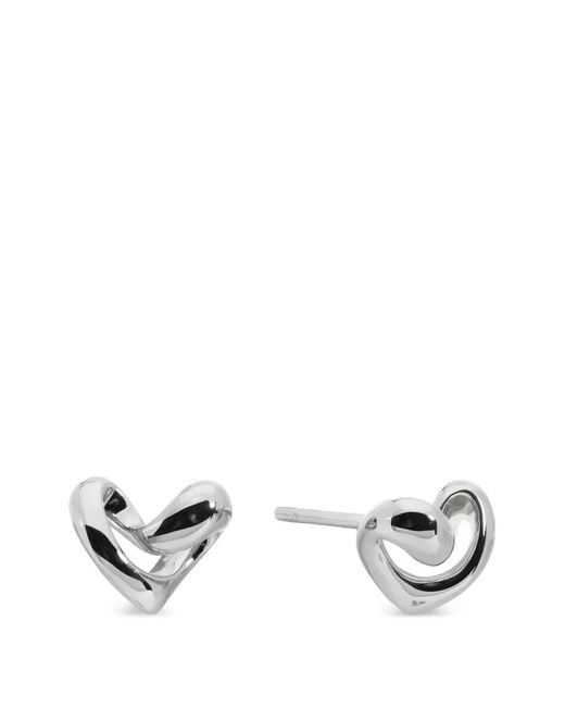 Monica Vinader White Small Infinity Heart Stud Earrings