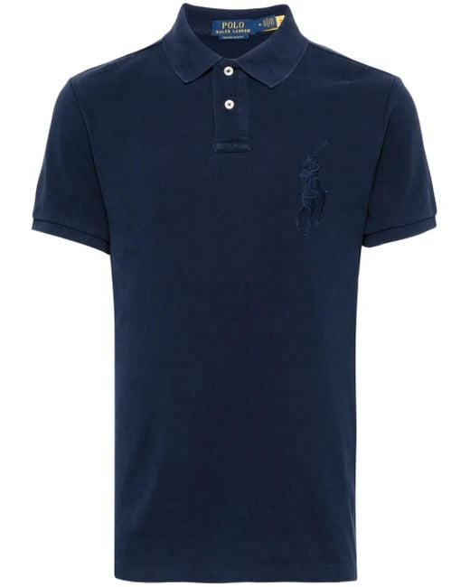Polo Ralph Lauren Blue Classic Deep Polo Shirt With Embroidered Logo for men