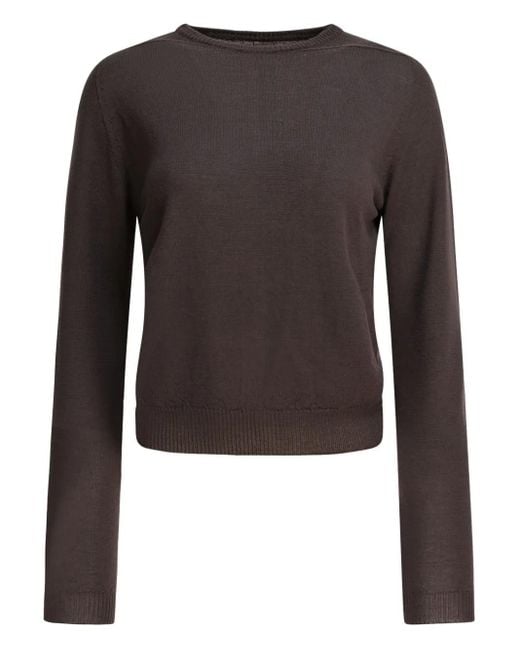 Rick Owens Brown Crew-Neck Wool Sweater