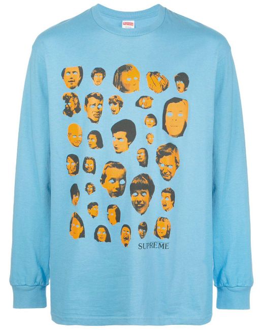 supreme faces tee bright orange