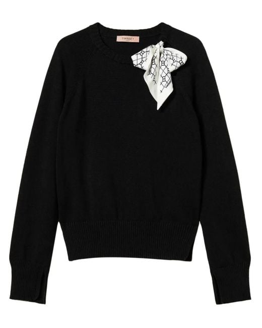 Twinset スカーフディテール セーター Black