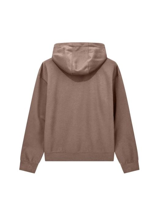 Giorgio Armani Brown Logo-Patch Drawstring Hoodie for men