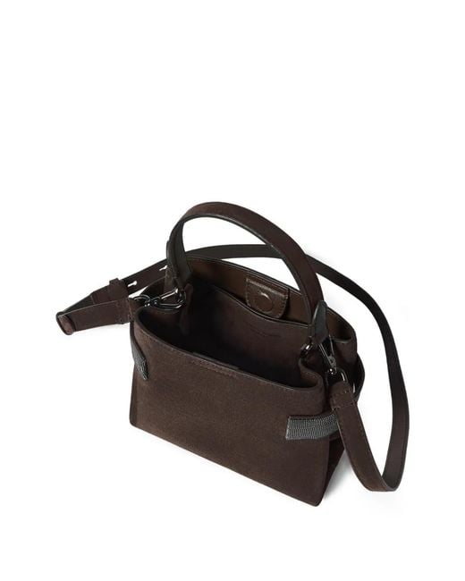 Brunello Cucinelli Brown Essence Small Top-Handle Bag