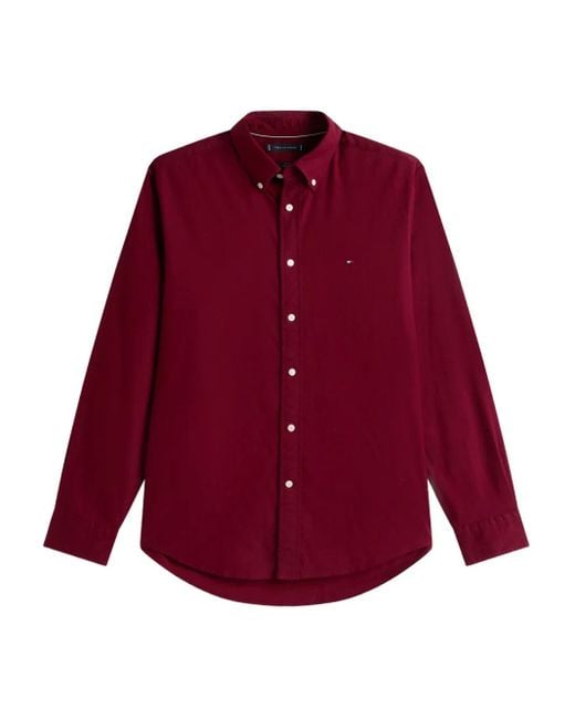 Tommy Hilfiger Red Flex Regular Fit Flannel Shirt for men