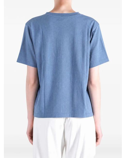 Auralee Blue Crew-Neck T-Shirt