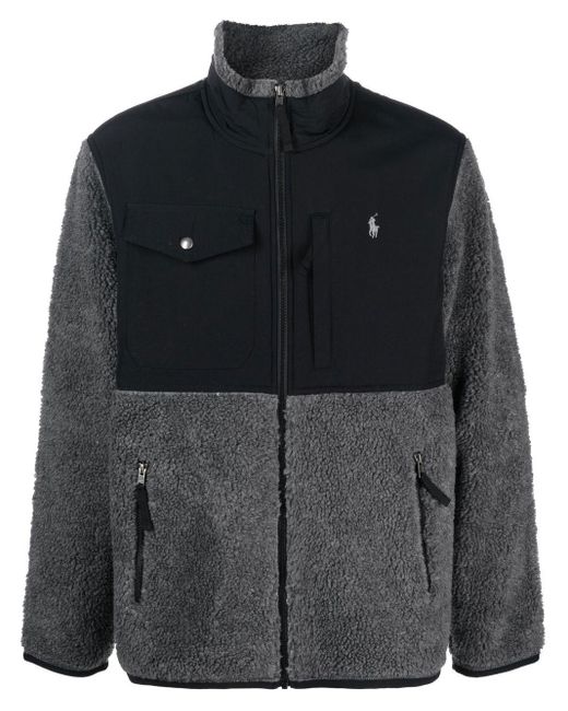 Polo Ralph Lauren Logo-embroidered Hybrid Fleece Jacket in Black for ...