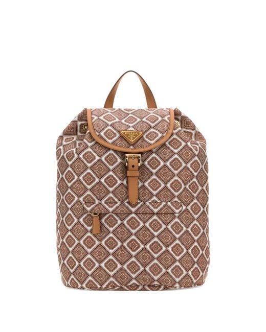 Prada Rugzak Met Geometrisch Patroon in het Pink