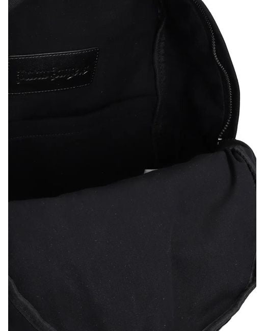 Palm Angels Black Logo-Patch Backpack for men