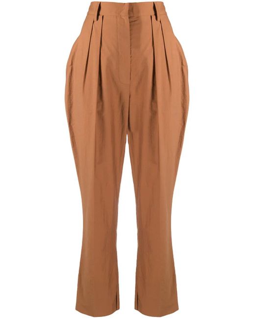 Nanushka Brown Reya Cropped Trousers