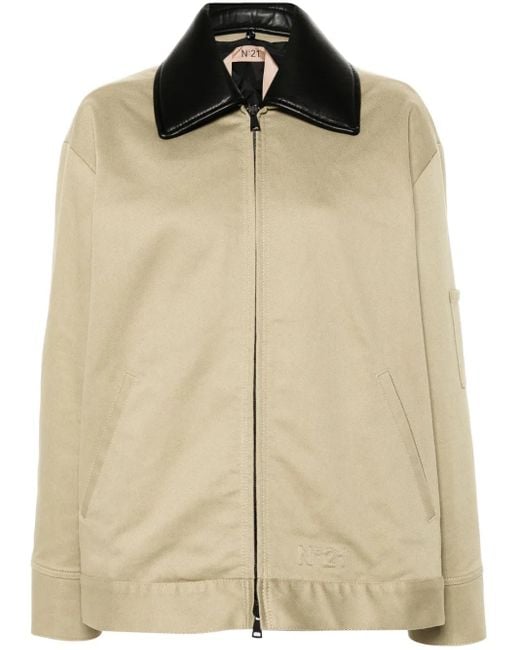 N°21 Natural Embossed-Logo Cotton Jacket