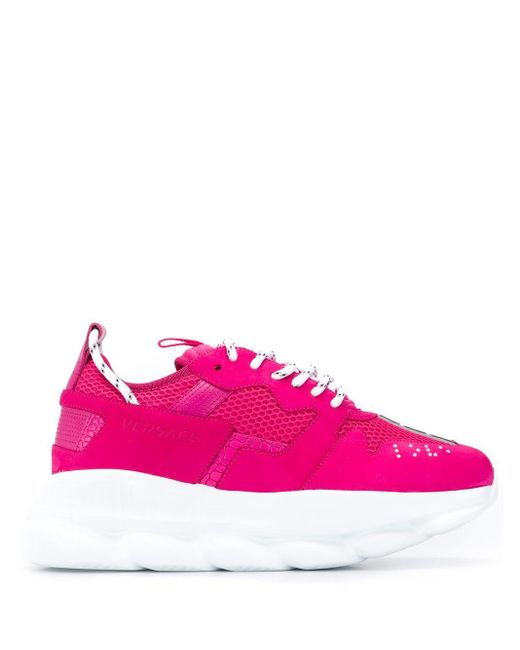 Versace Pink Chain Reaction Sneakers for men