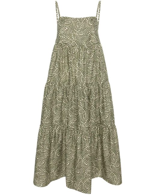 Matteau Green Stufiges Kleid