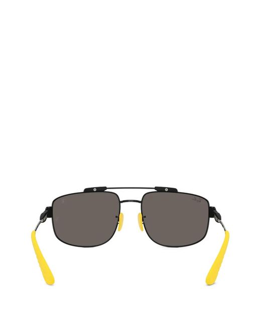 Ray-Ban Gray X Scuderia Ferrari Rectangle-Frame Sunglasses
