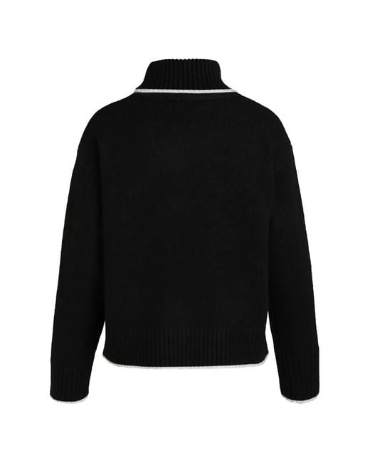 Karl Lagerfeld Black Soutache Turtleneck Sweater