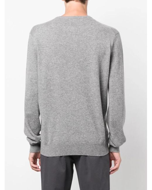 Zegna Gray Crew Neck Cashmere Sweater for men