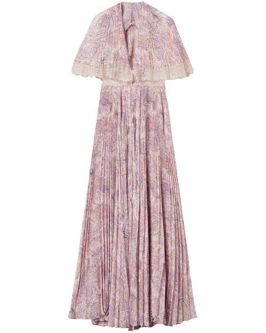 Twinset Purple Fully Pleated Dress