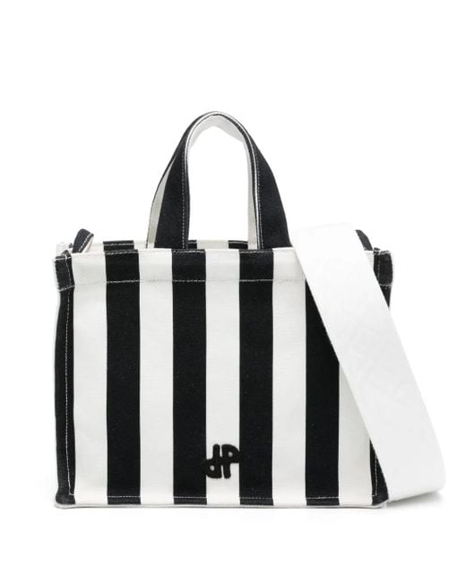 Patou Black Jp Canvas Small Tote Bag