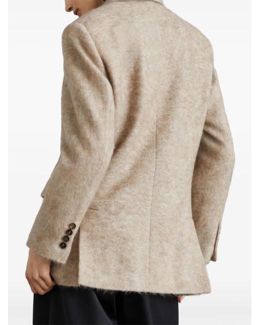 Brunello Cucinelli Natural Single-Breasted Blazer