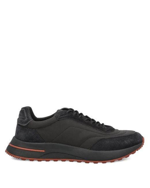 Loro Piana Black Suede Calfskin Sneakers for men