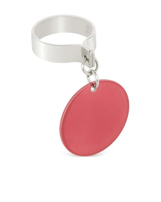 Courreges Pink Circular-Plaque Ring