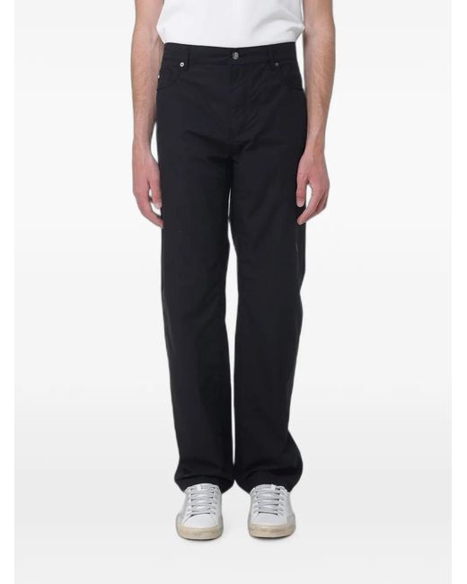 Emporio Armani Black Pantalon J76 En Coton À Coupe Cinq Poches for men