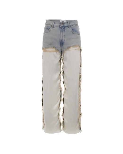 Haikure Gray Bonnie Distressed Wide-Leg Cotton Jeans