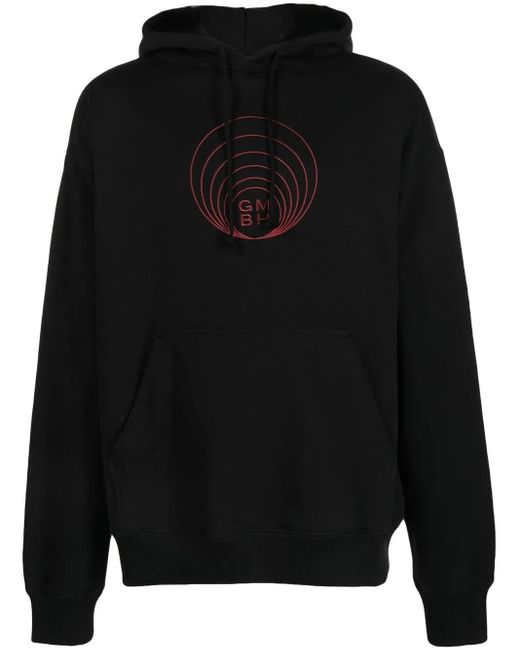 GmbH Black Embroidered-Logo Detail Hoodie
